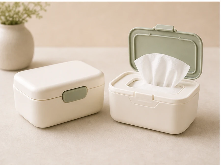 Feuchttücherbox für Wickeltasche und Reise